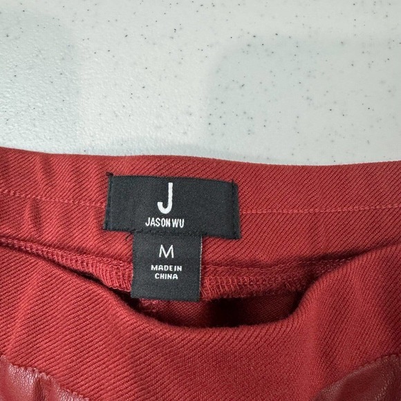 J Jason Wu Women's Stretch Faux Leather Reg Pull On Pants Side Zipper Size M - Picture 13 of 16